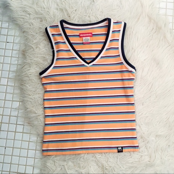 🛍 Unionbay Striped V Neck Fitted Tank Top - Picture 2 of 6